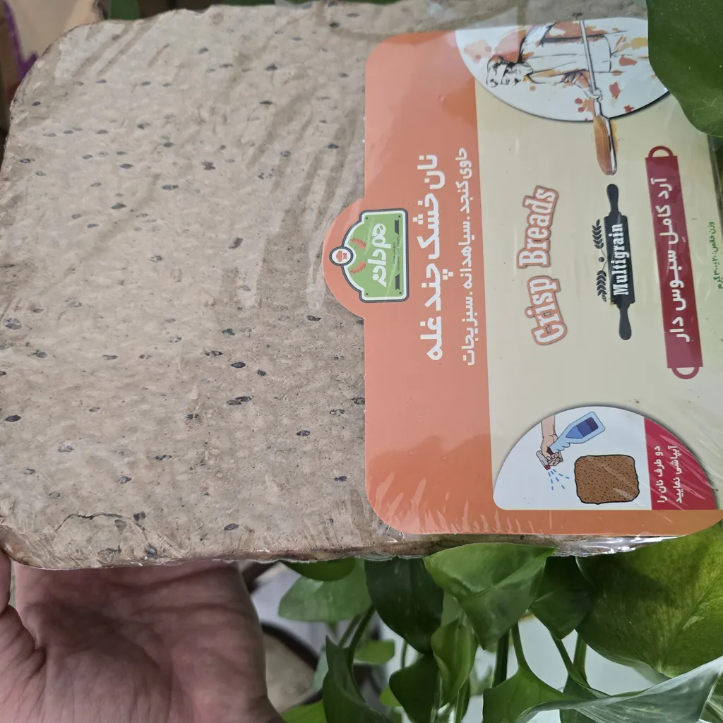 نان خشک چند غله هم دانه - 300 گرم بسته 2 عددی