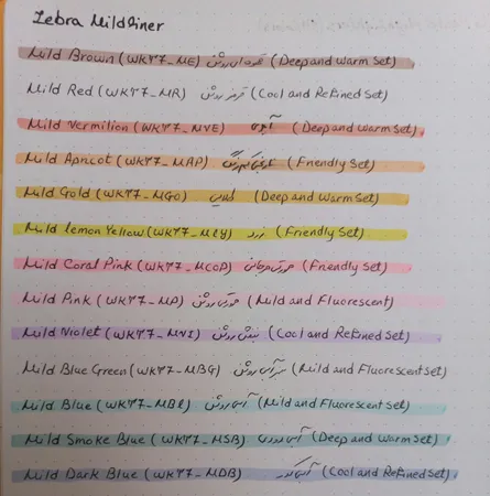 ماژیک علامتگذار دو سر زبرا مدل MILDLINER سری Deep & Warm Colors