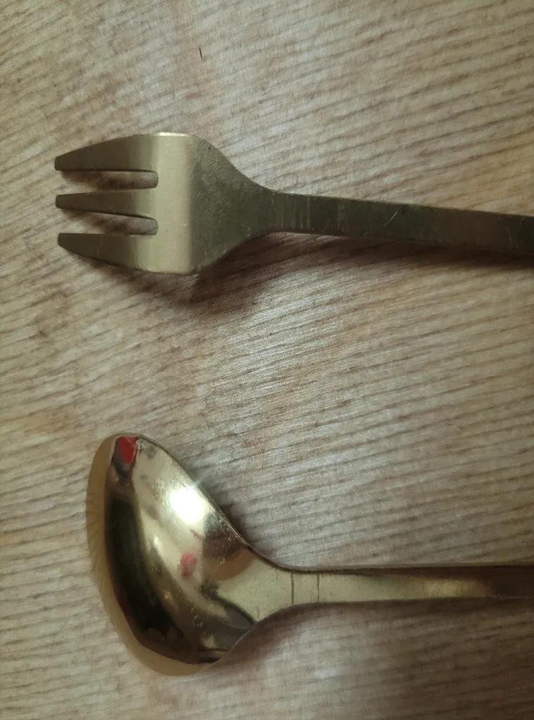 سرویس قاشق چنگال 12 پارچه مدل برگ 24K