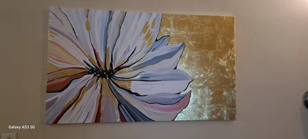 تابلو نقاشی ورق طلا طرح گل دکوراتیو کد 0189