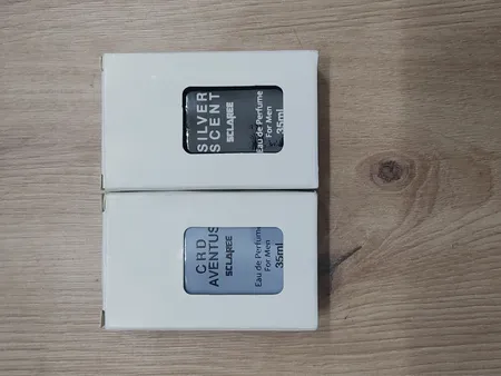 عطر جیبی مردانه اسکلاره مدل CRD Aventus حجم 35 میلی لیتر به همراه عطر جیبی مردانه مدل Silver Scent