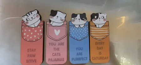 نشانگر کتاب باروچین مدل گربه های با مزه کد bk-12 بسته 4 عددی