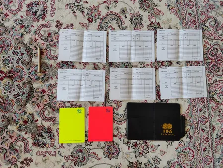 کارت داوری فوتبال طرح FIFA مجموعه 5 عددی