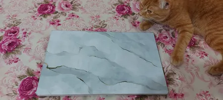 استیکر لپ تاپ مدل marble کد03 مناسب برای لپ تاپ 15 تا 17 اینچی به همراه برچسب حروف فارسی کیبورد