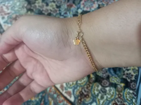 دستبند زنجیری طلا 18 عیار زنانه الی گالری مدل کارتیه 80