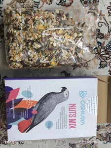 تجریه خرید غذای خشک کاسکو و طوطی های بزرگ اوشکایا مدل Nuts Mix وزن 1 کیلوگرم