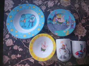 تجریه خرید سرویس غذاخوری 5 پارچه کودک چینی زرین ایران مدل باب اسفنجی درجه عالی