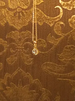 گردنبند زنانه ژوپینگ مدل تک نگین کد GM