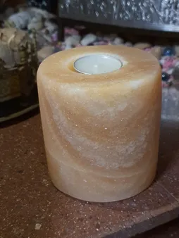 شمعدان مدل سنگ نمک طرح استوانه
