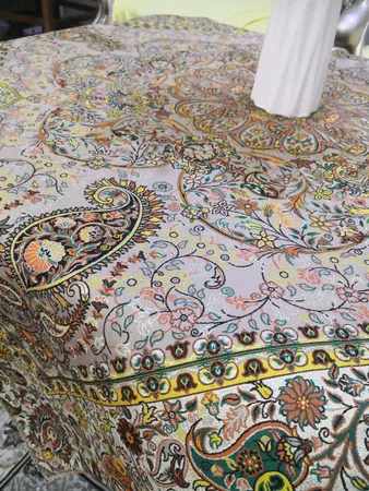 رومیزی ترمه نگین خاتم یزد طرح افشاری کد NSK