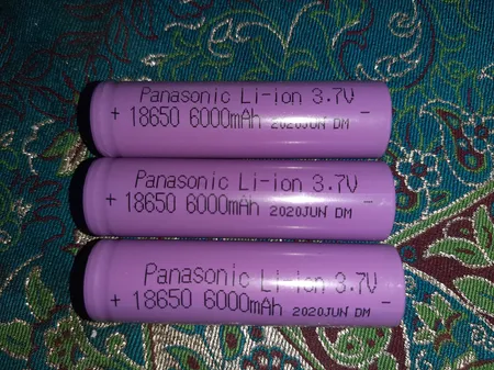 باتری لیتیوم یون قابل شارژ پاناسونیک کد 18650 ظرفیت 6000 میلی آمپرساعت