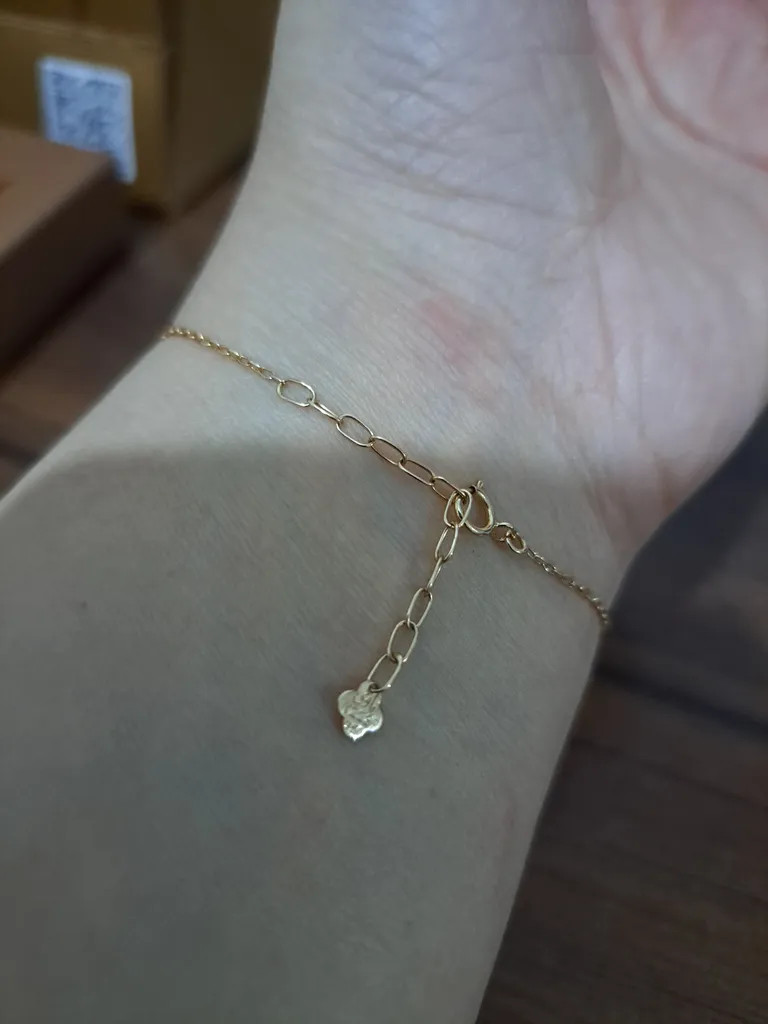 دستبند طلا 18 عیار زنانه ماوی گالری مدل تیفانی دو و زنجیر