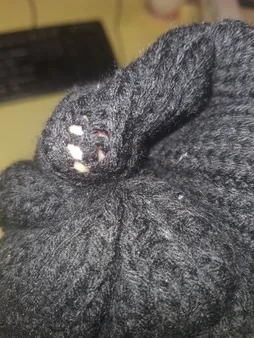 کلاه بافتنی طرح داخل خز مدل لب برگرد