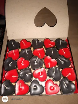 شمع وارمر طرح قلب بسته ٥٠ عددي