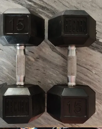 دمبل مدل شش ضلعی وزن ۱۵ کیلوگرم بسته ۲ عددی