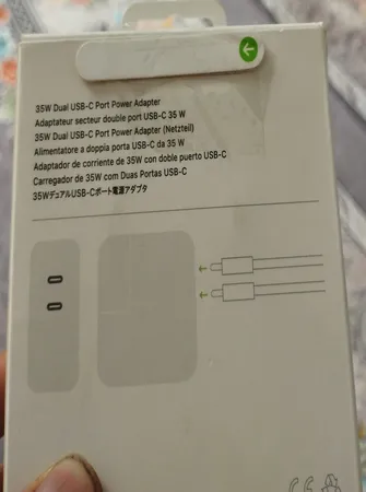 شارژر دیواری 35 وات اپل مدل Dual USB-C Port