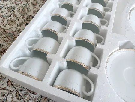 سرویس غذا خوری 102 پارچه چینی زرین ایران سری ایتالیا اف مدل Sepidar درجه عالی