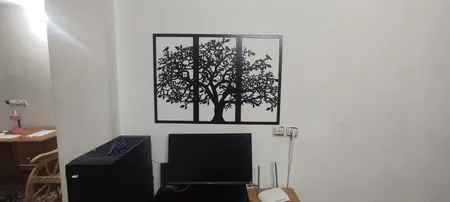 دیوارکوب آماتیس مدل درخت و پرنده مجموعه 3 عددی