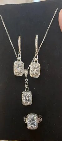 نیم ست نقره زنانه جی تی ای مدل G_257