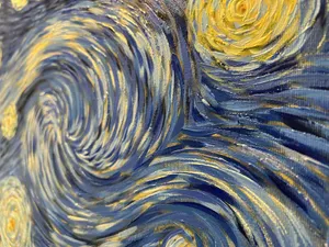 تجریه خرید تابلو نقاشی رنگ روغن طرح شب پر ستاره ونگوگ کد 1058