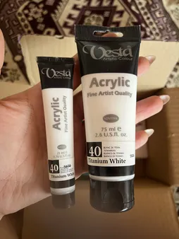 رنگ اکریلیک وستا مدل 40 Titanium White حجم 75 میلی لیتر