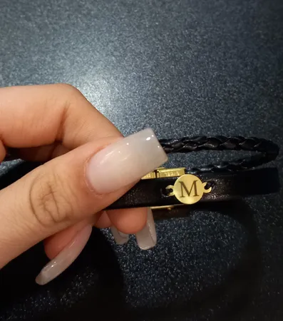 دستبند طلا 18 عیار مردانه لیردا مدل حرف M