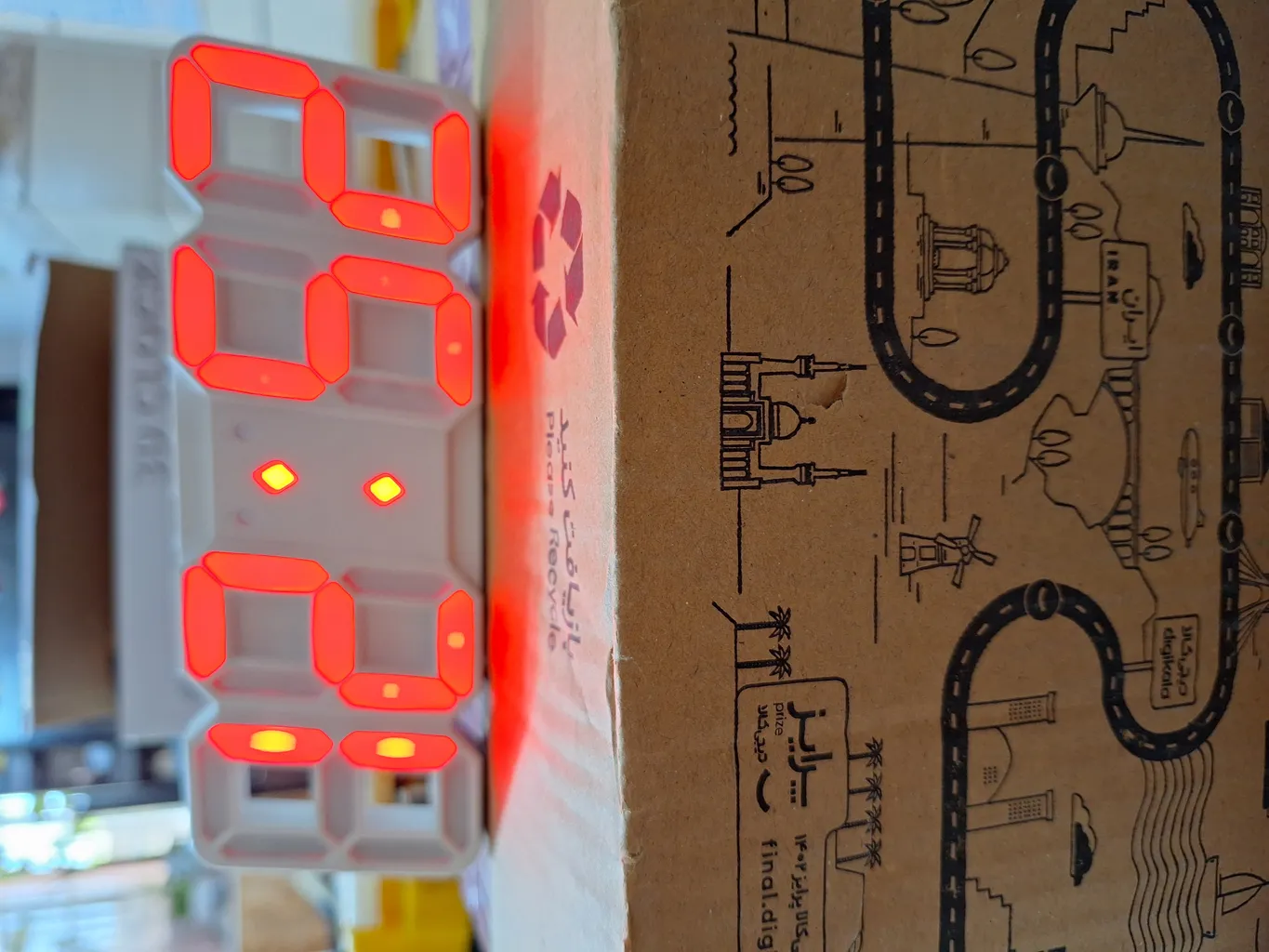 ساعت دیواری و رومیزی واتان مدل هوشمند عددی 3D