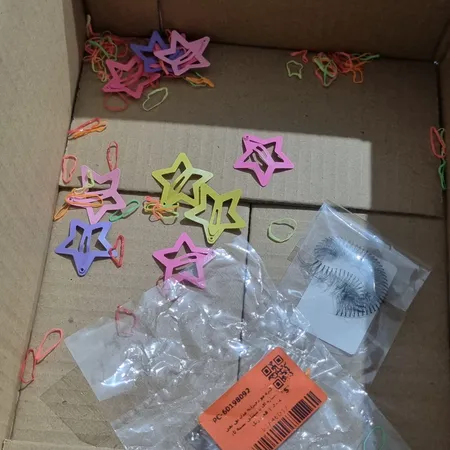 گیره مو دخترانه مدل تق تقی ستاره ای پاستیلی بسته 10 عددی