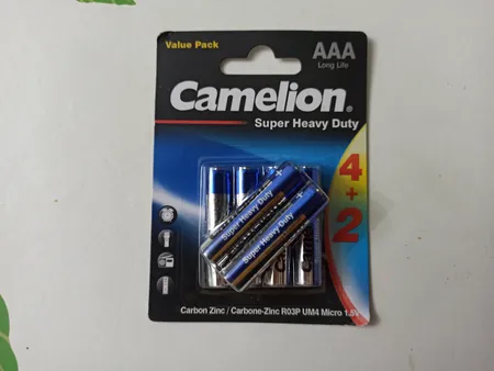 باتری نیم قلمی کملیون مدل Super Heavy Duty بسته 6 عددی