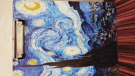 تخته شاسی طرح نقاشی ونگوگ شب پرستاره کد 1554576 سایز A4