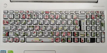 برچسب حروف فارسی کیبورد طرح گل رز کد ۰۱