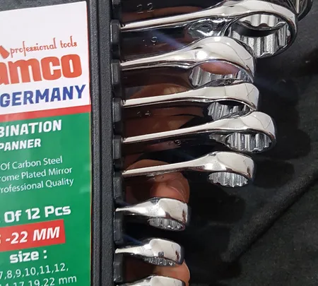 مجموعه 12 عددی آچار یک سر تخت و یک سر رینگی سامکو مدل YP012