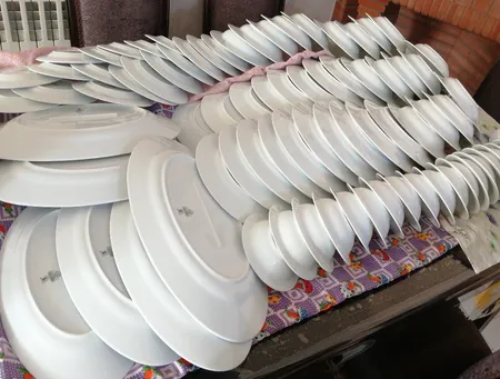 سرویس غذاخوری 28 پارچه 6 نفر چینی زرین ایران مدل White 2 سری ایتالیا اف درجه عالی