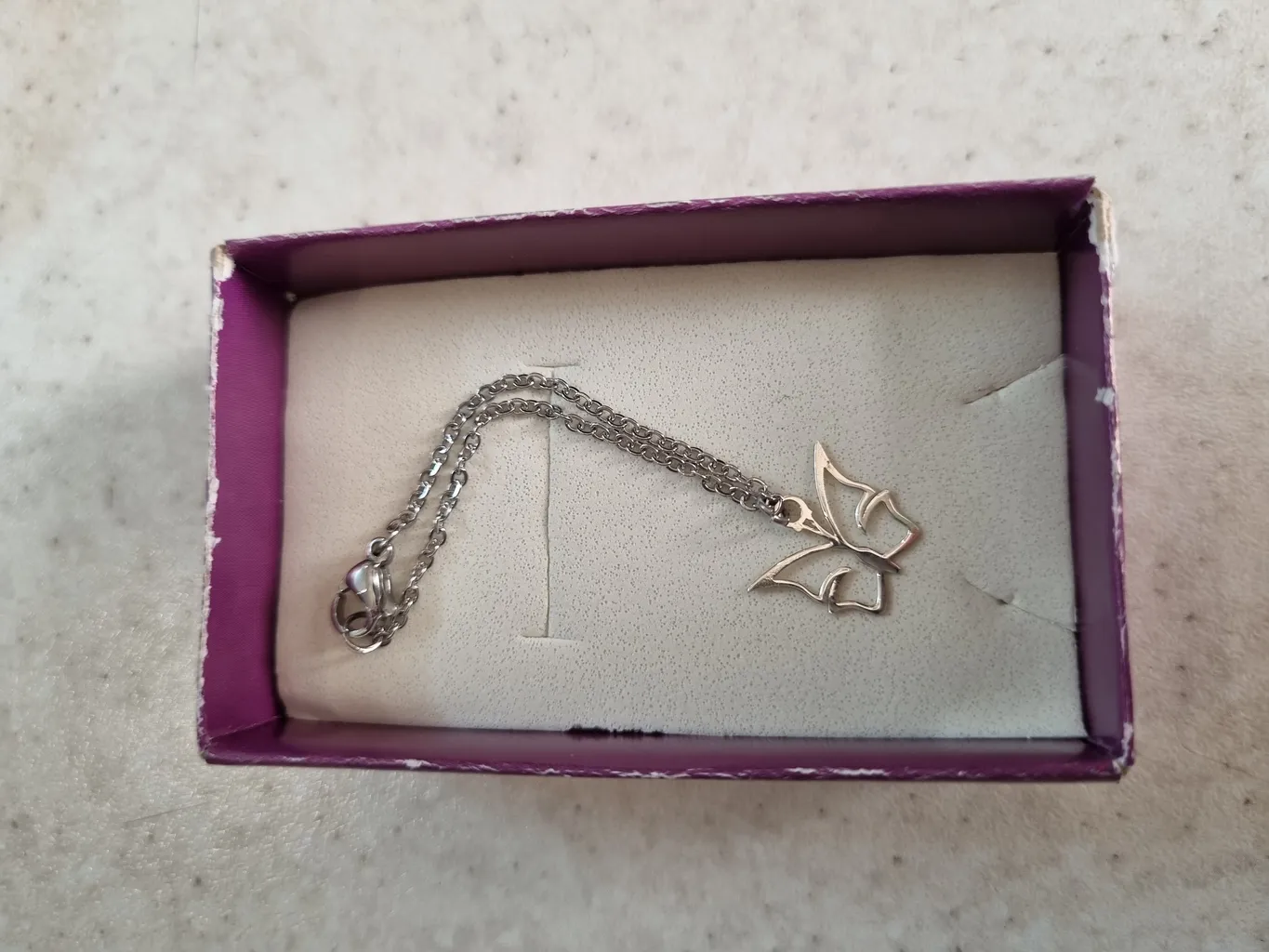 آویز ساعت نقره زنانه طرح پروانه کد UW0032