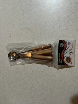 قاشق چای خوری طرح چوبی بسته 6 عددی