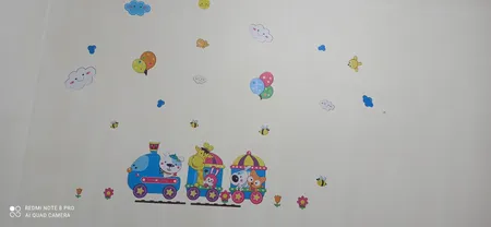 استیکر دیواری کودک باروچین مدل قطار رنگارنگ مجموعه 24 عددی