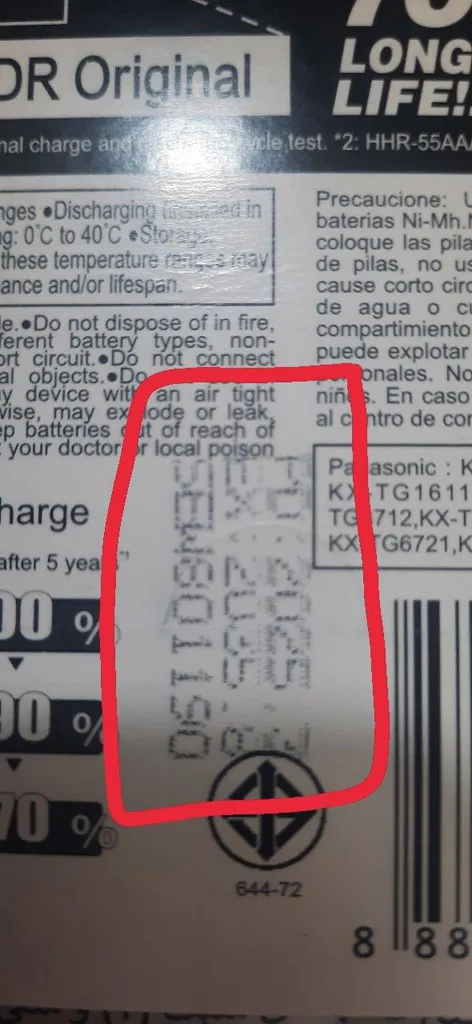 باتری نیم قلمی قابل شارژ تلفن بی سیم پاناسونیک مدل AAA