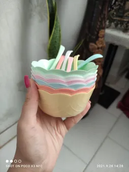 پیاله کد 1149 مجموعه 6 عددی به همراه قاشق