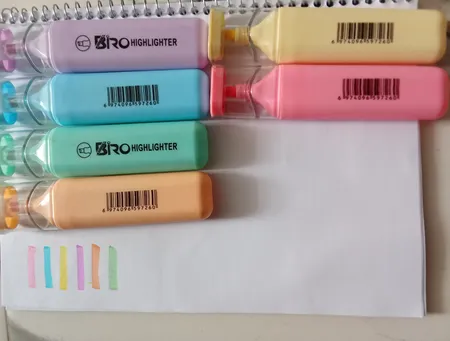 ماژیک علامت گذار مدل طرح پاستلی مجموعه 6 عددی