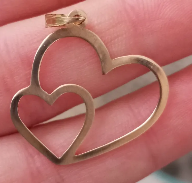 آویز گردنبند طلا 18 عیار زنانه مدل دو قلب کد S2079