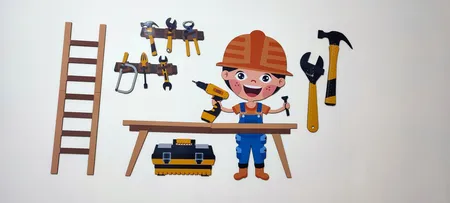 استیکر چوبی کودک باروچین مدل ابزار کد 4237