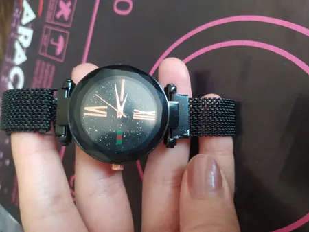 ساعت مچی عقربه ای دخترانه مدل حصیری مگنتی کد 1402