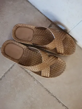 دمپایی زنانه پاپا مدل حصیری K1-GD