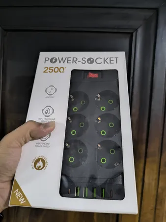 چندراهی برق پاورسوکت مدل F33u Type-C شش خانه