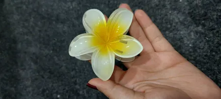 کلیپس مو زنانه مدل گل پلومریا کد brg 410