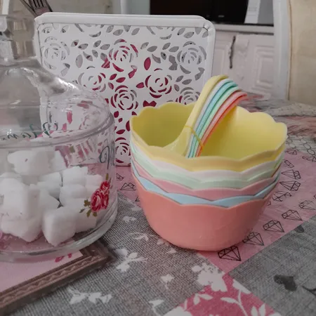 پیاله کد 1149 مجموعه 6 عددی به همراه قاشق