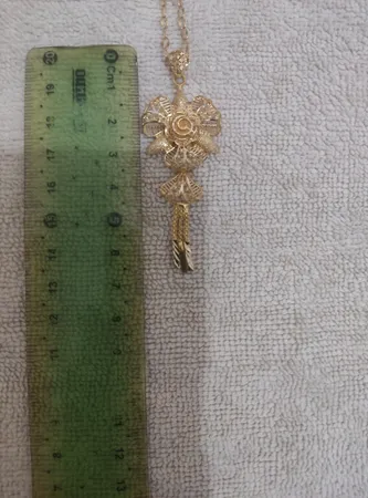 آویز گردنبند طلا 18 عیار زنانه طلای مستجابی طرح گل بحرینی کد 9901