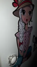 استیکر چوبی باروچین طرح Girl and lovely dog