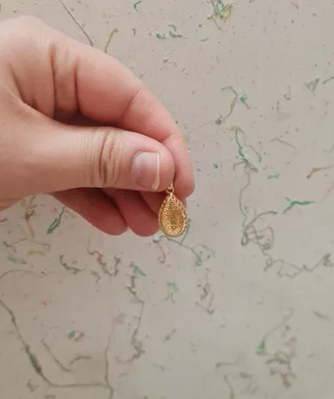 آویز گردنبند طلا 18 عیار زنانه طلای مستجابی مدل آوا تراش کد 4