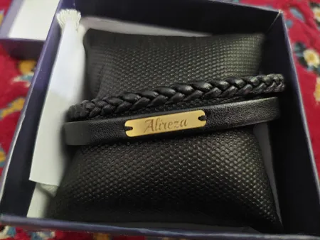 دستبند طلا 18 عیار مردانه لیردا مدل اسم علیرضا کد ZXC 260